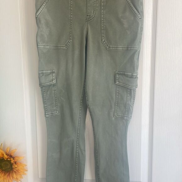 SPANX women's stretch twill ankle cargo pant in soft sage size M-Good Condition - Picture 8 of 11